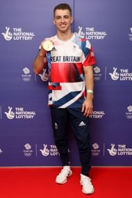 Artistic gymnast Max Whitlock attends The National Lottery's Team GB homecoming event in 2021
